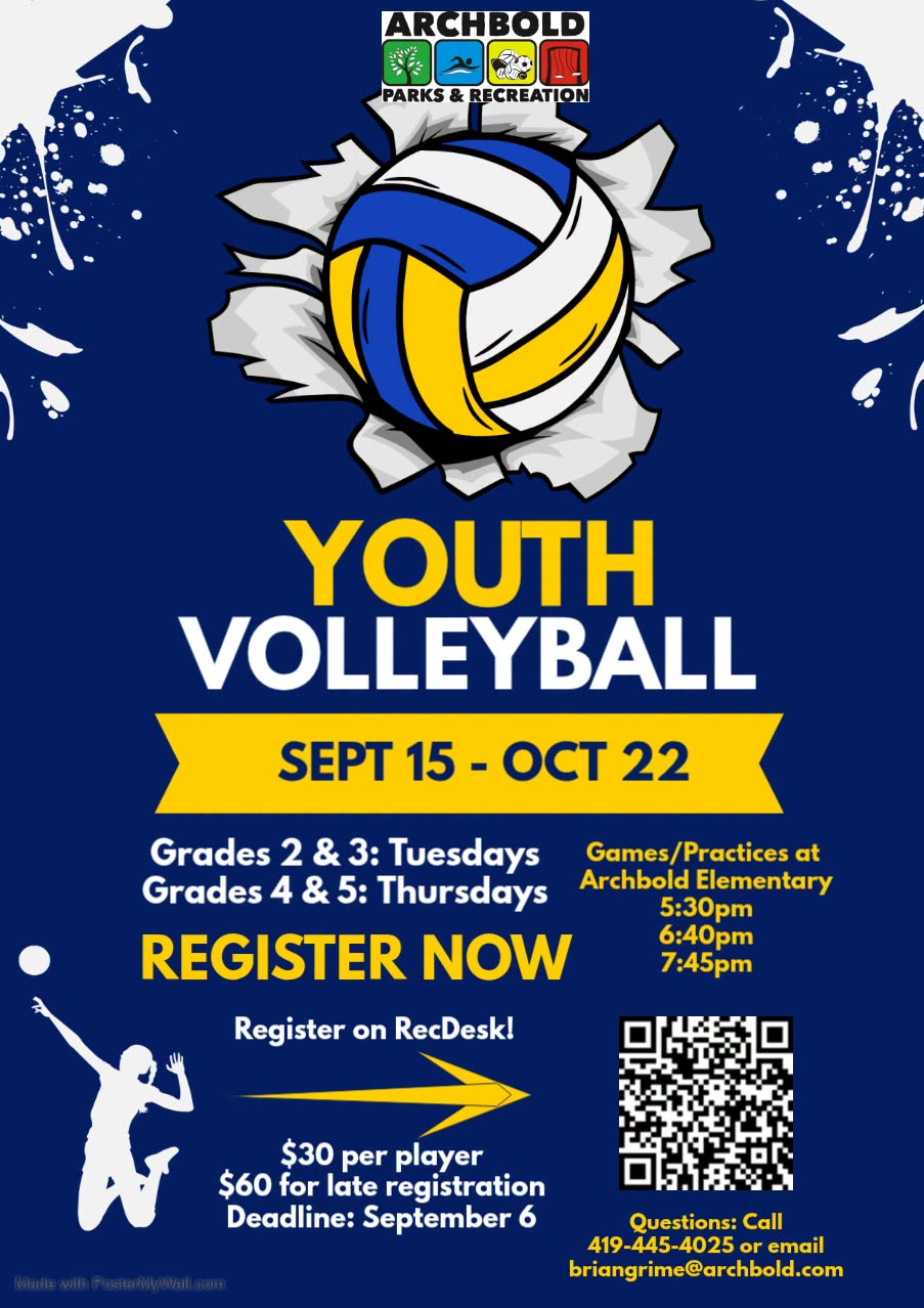 2026 youth volleyball flyer